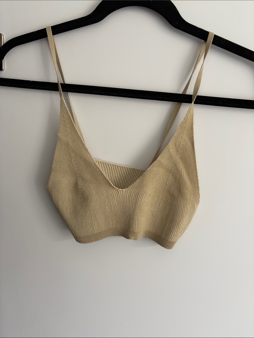 Jacquemus Beige Ribbed Knit Bralette